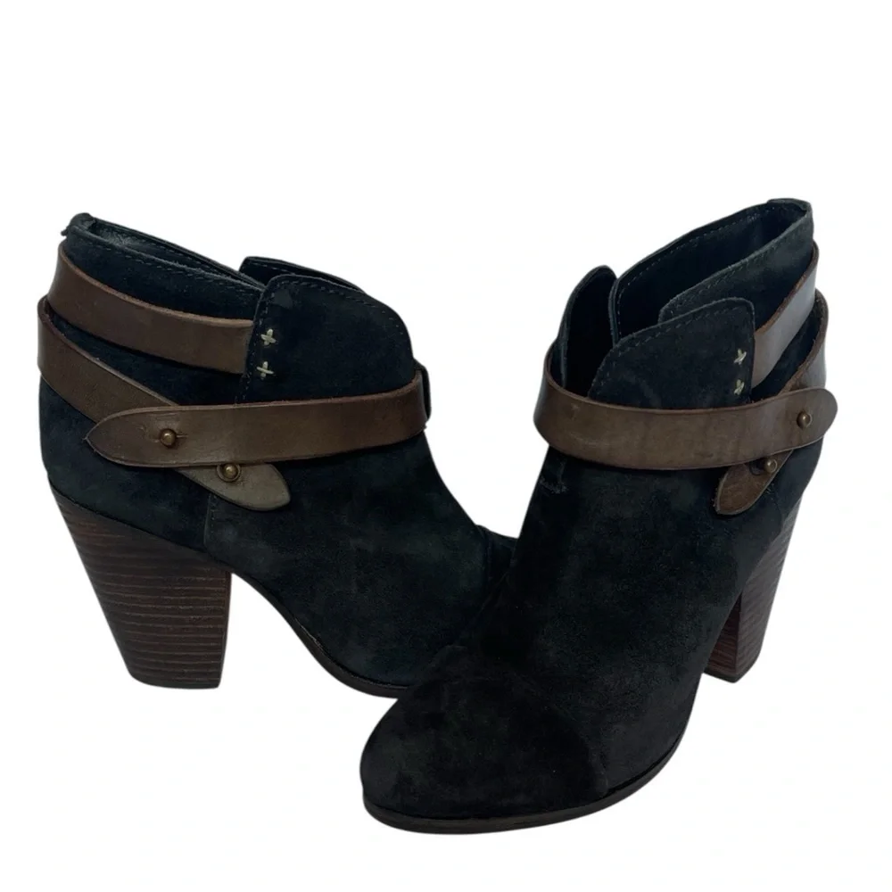 RAG & BONE HARROW BLACK SUEDE BOOTS SZ 6 MED